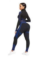 Sports Top Zipper And High Waist Pants For Running - Sleek_plug