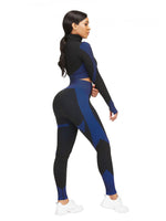 Sports Top Zipper And High Waist Pants For Running - Sleek_plug