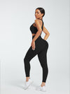 Racerback High Waist Pockets Sports Suit