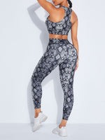 Snake Pattern High Rise Racerback Sweat Suit