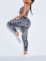 Snake Pattern High Rise Racerback Sweat Suit