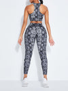 Snake Pattern High Rise Racerback Sweat Suit