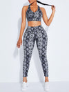 Snake Pattern High Rise Racerback Sweat Suit