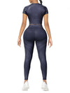 Crew Neck Crop Top High Waist Leggings - Sleek_plug