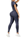 Crew Neck Crop Top High Waist Leggings - Sleek_plug