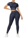 Crew Neck Crop Top High Waist Leggings - Sleek_plug