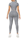 Crew Neck Crop Top High Waist Leggings - Sleek_plug