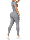 Crew Neck Crop Top High Waist Leggings - Sleek_plug